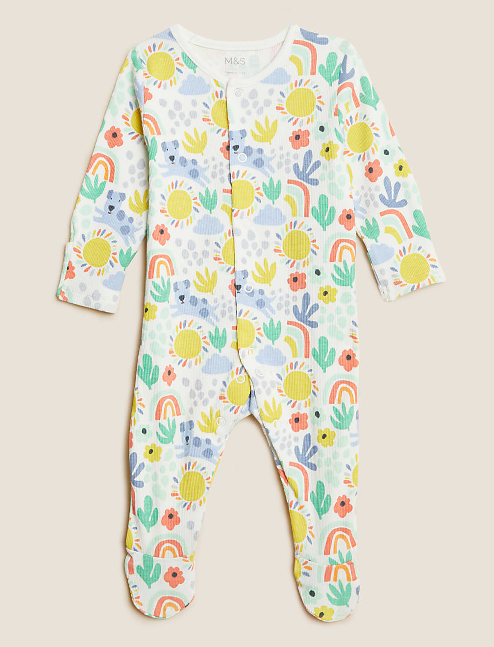 3pk Cotton Rich Printed Sleepsuits