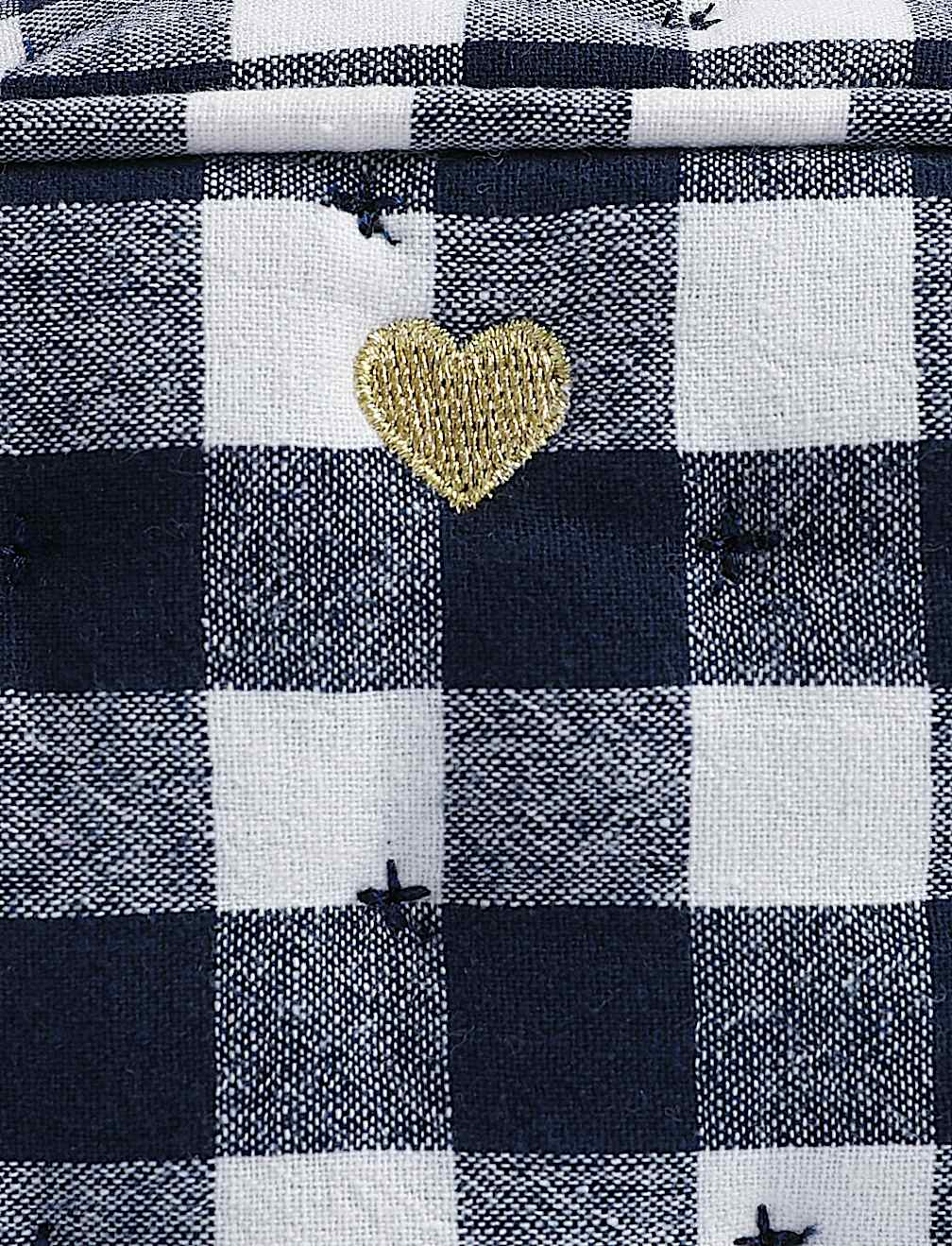 Blue and White Gingham Cosmetic Bag