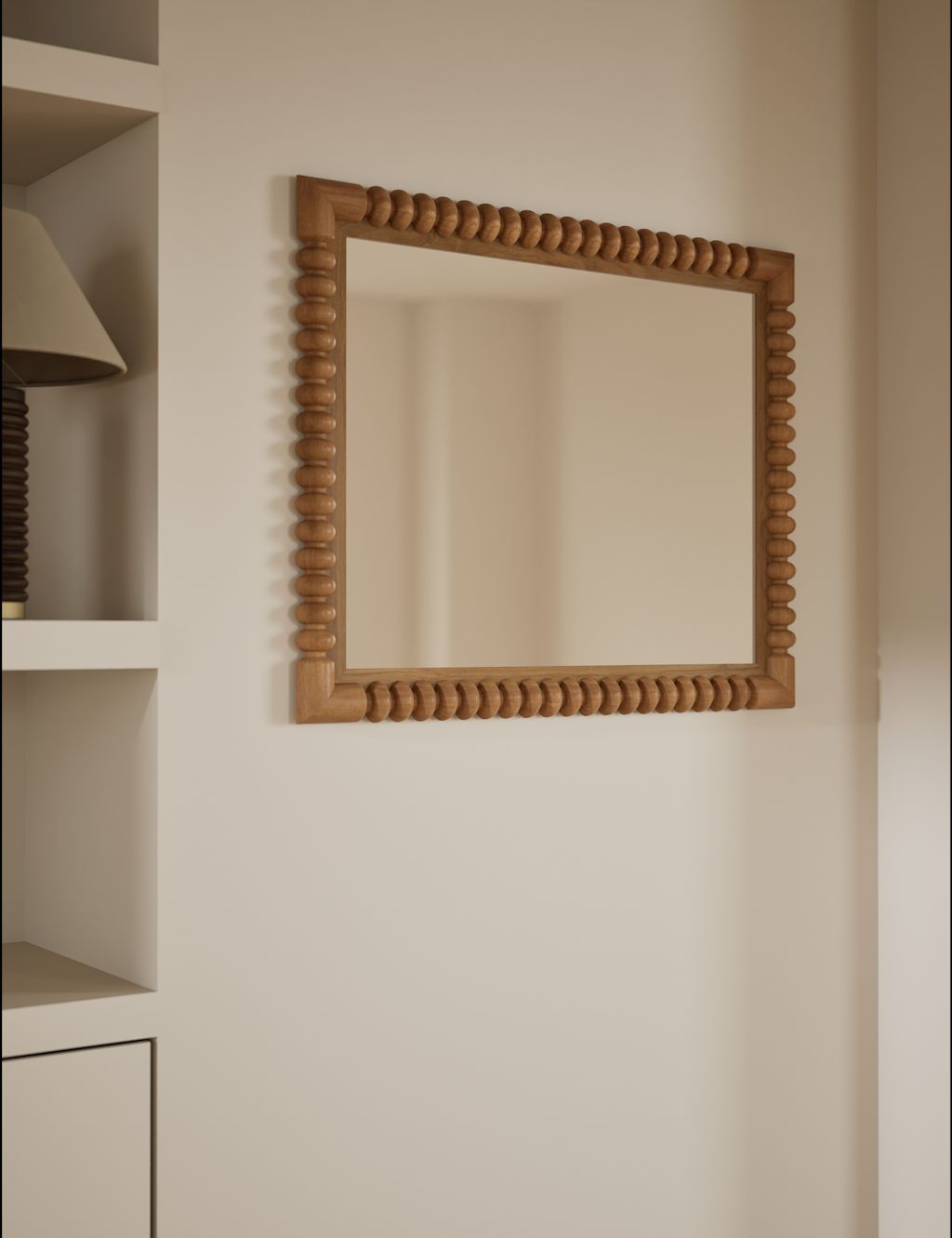 M&S Evelyn Wooden Wall Mirror - Natural, Natural