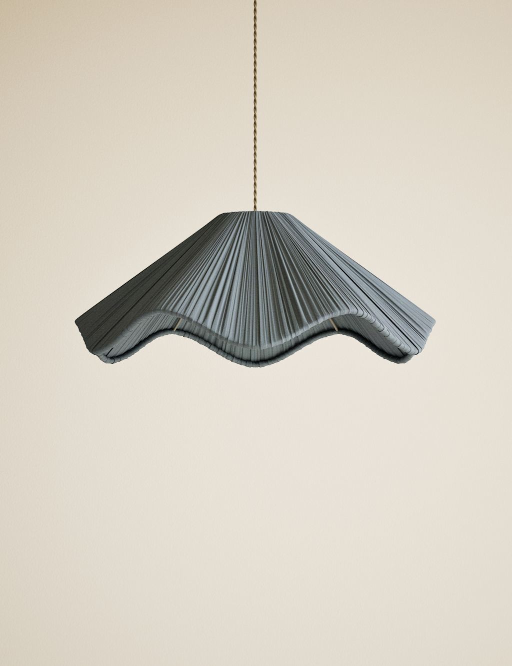 M&S Pleated Wave Large Easy Fit Shade - Blue, Blue