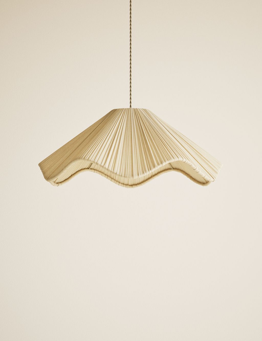 M&S Pleated Wave Large Easy Fit Shade - Cream, Cream