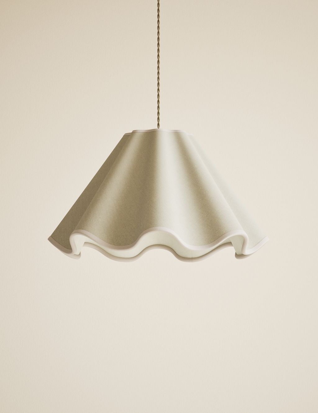 M&S Wave Scallop Large Lamp Shade - Pink, Pink