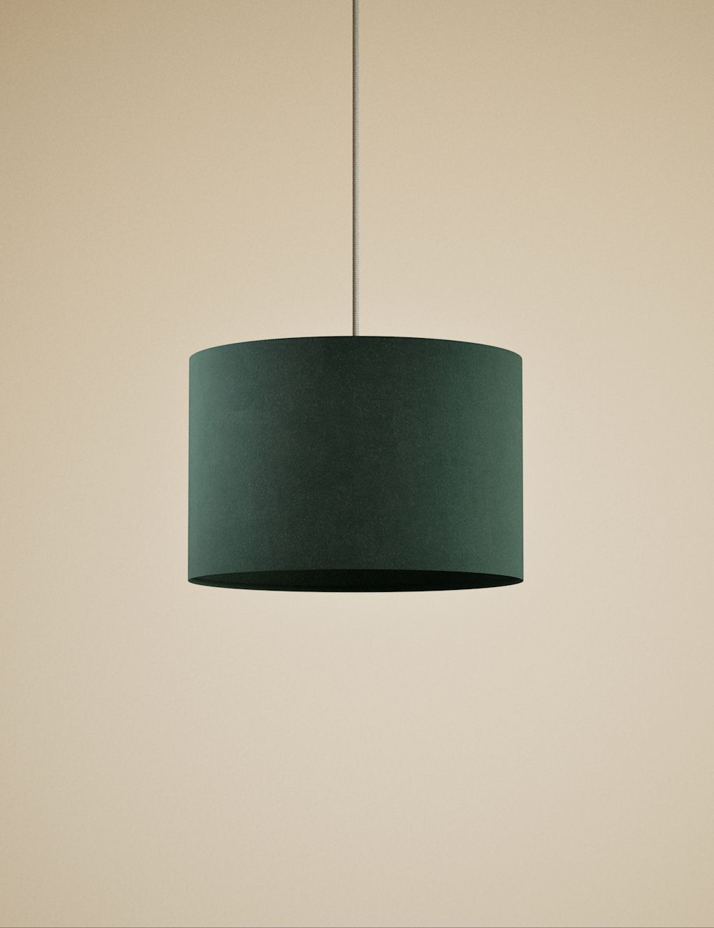 M&S Velvet Lamp Shade - Forest Green, Forest Green