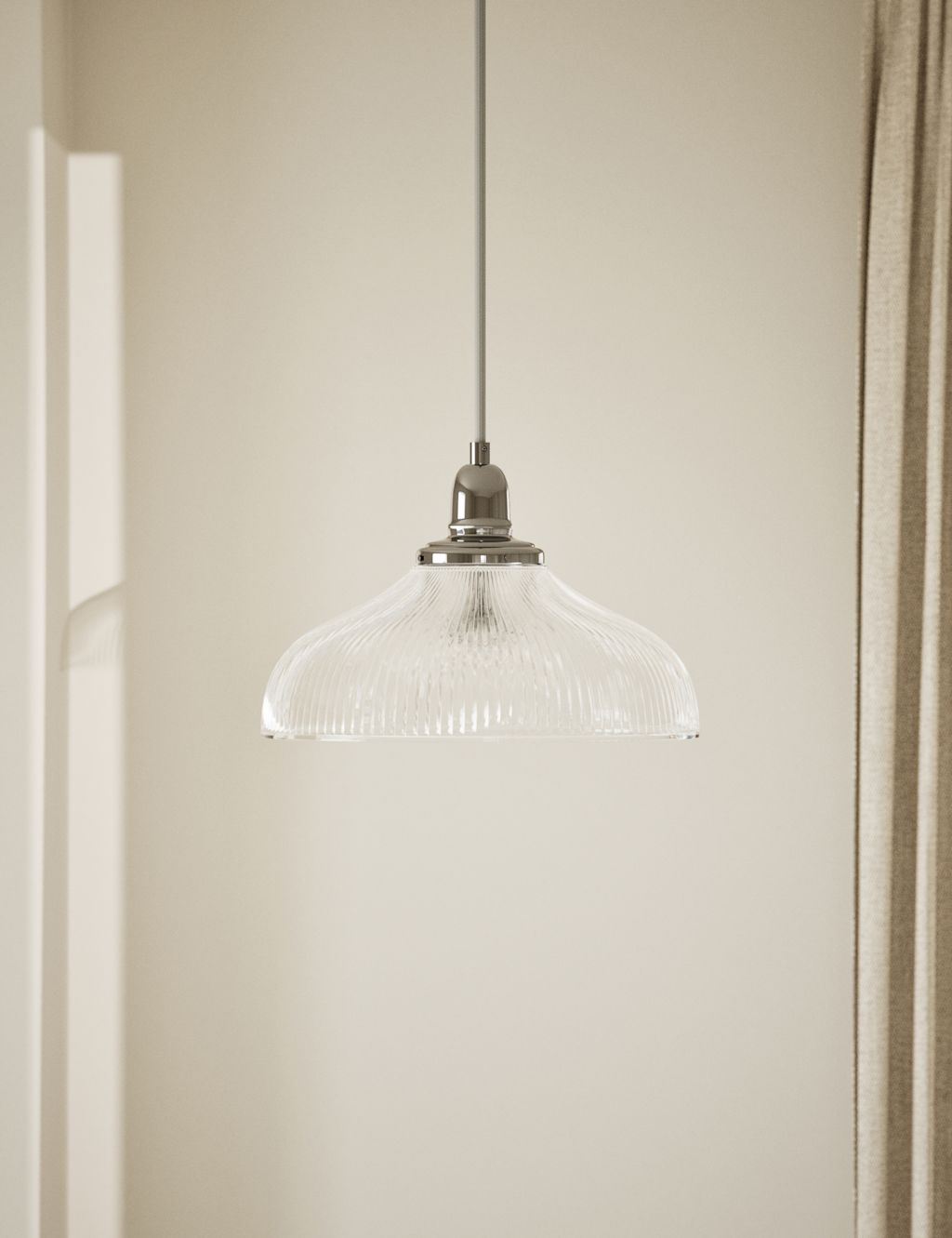 M&S Florence Single Pendant Light - 1SIZE - Silver, Silver