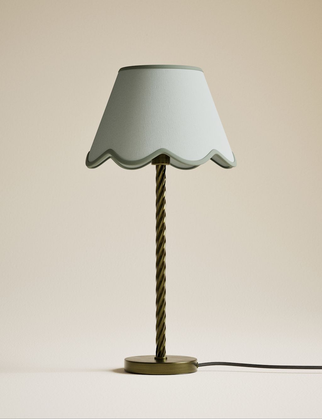 M&S Scallop Trim Lamp Shade - Sage, Sage