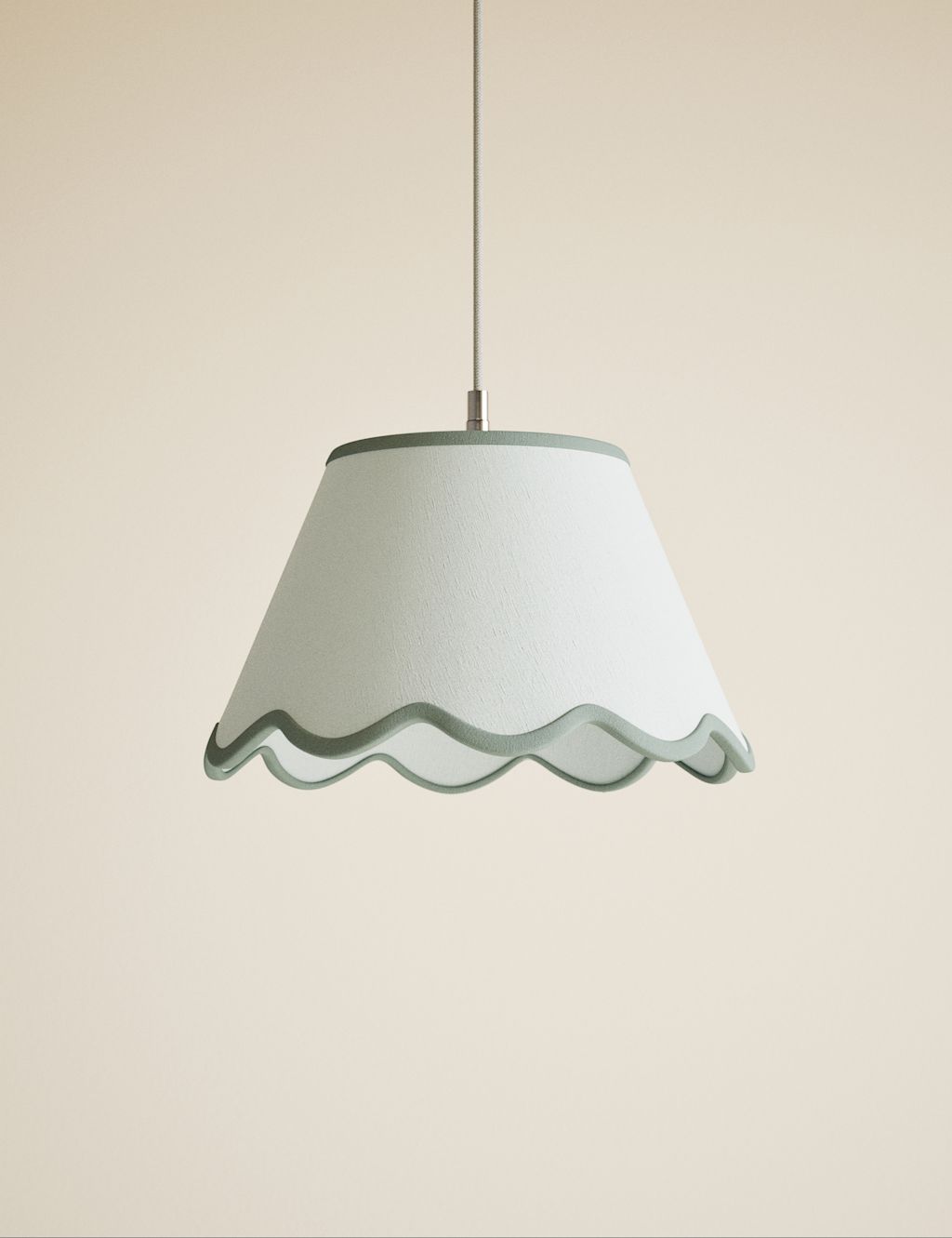 M&S Large Scallop Trim Lamp Shade - Sage, Sage