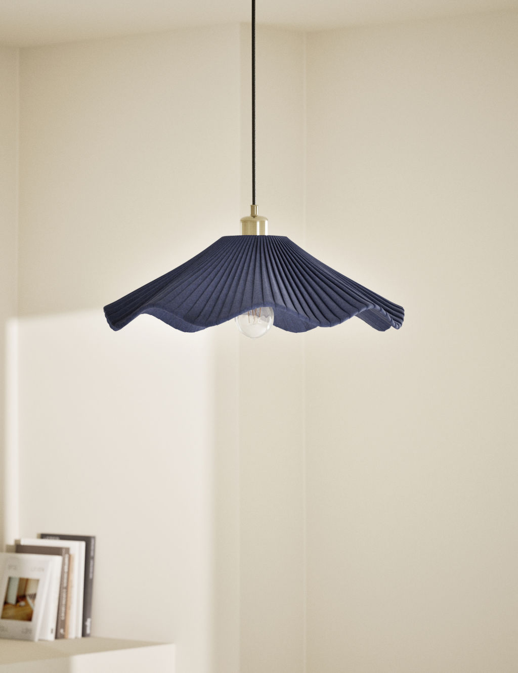 M&S Chloe Pendant Ceiling Light - 1SIZE - Navy, Navy