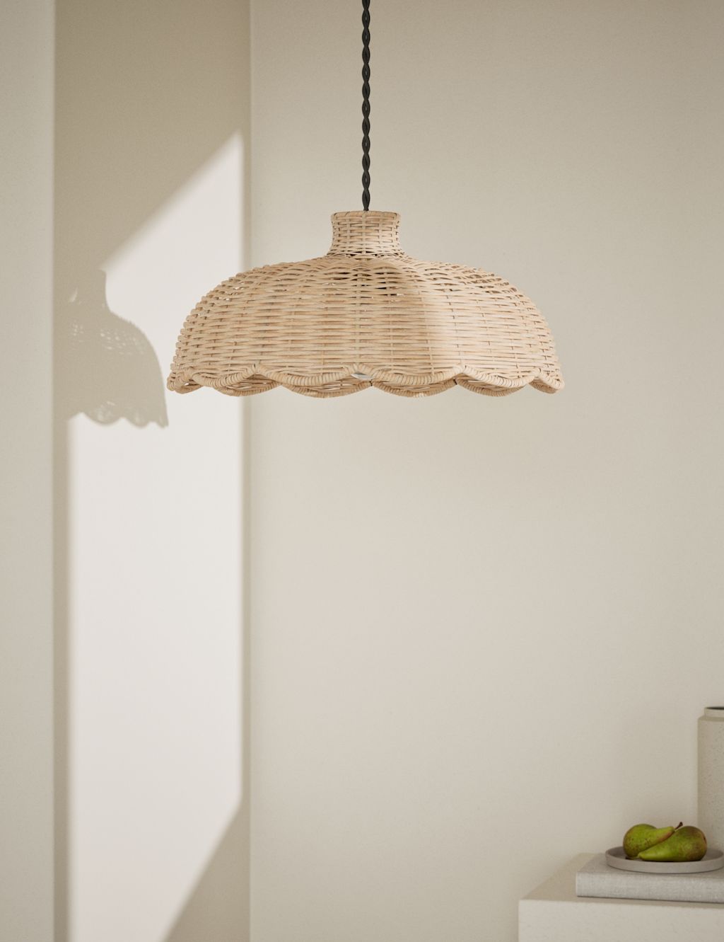 M&S Scallop Rattan Shade - 1SIZE - Natural, Natural
