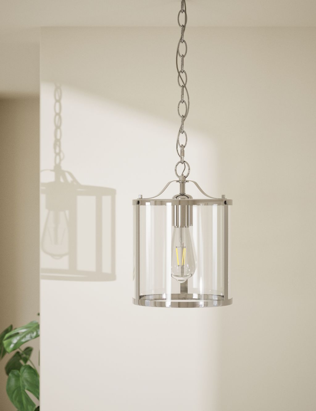 M&S Elizabeth Lantern Pendant Light - 1SIZE - Chrome, Chrome