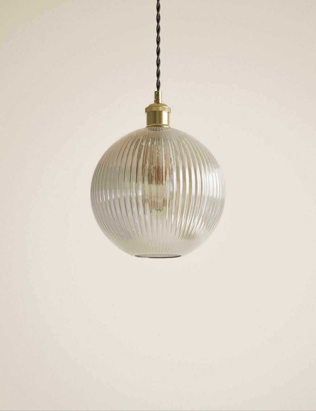 M&S Ridged Glass Ceiling Lamp Shade - Champagne, Champagne