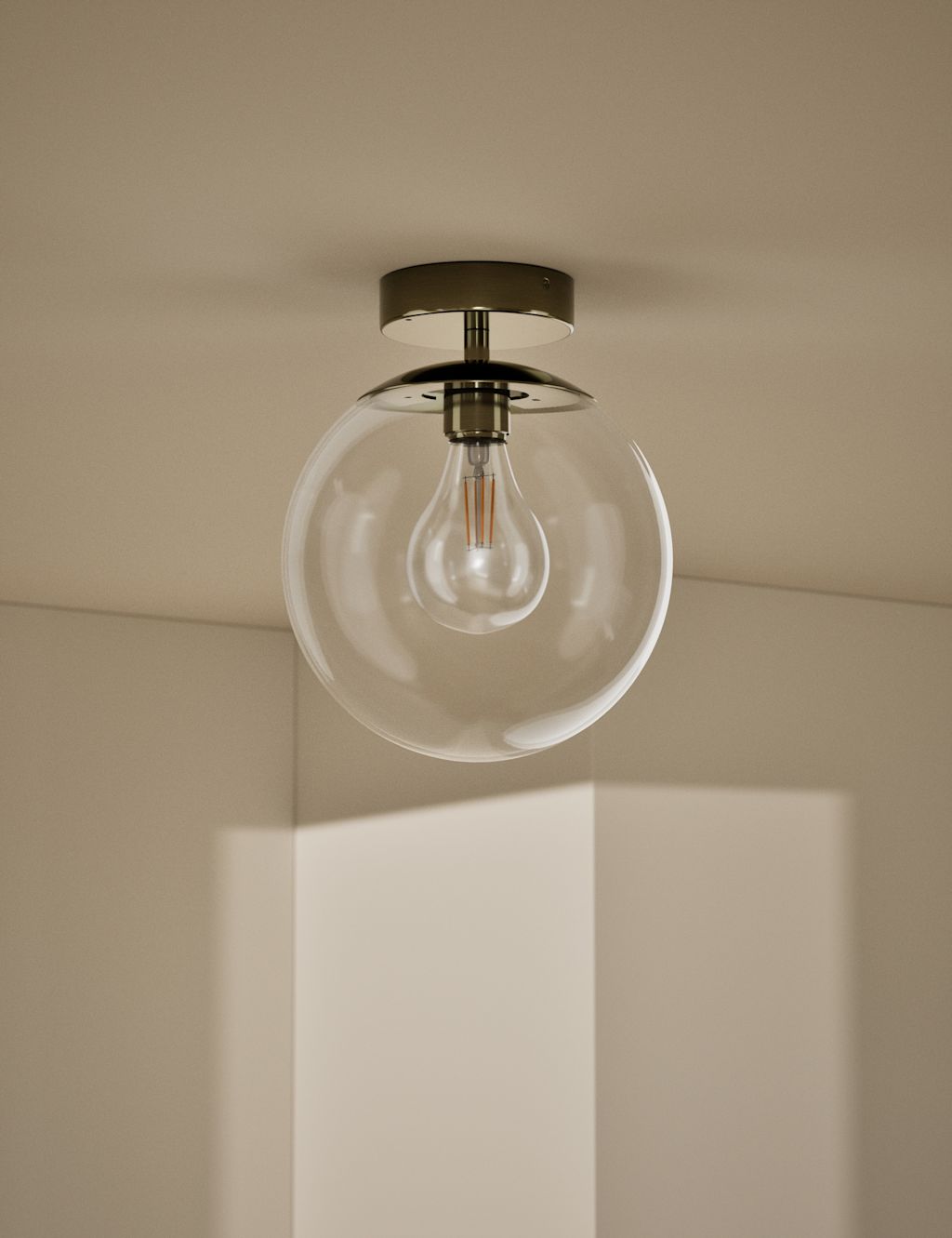 M&S Aurora Flush Ceiling Light - 1SIZE - Polished Brass, Polished Brass