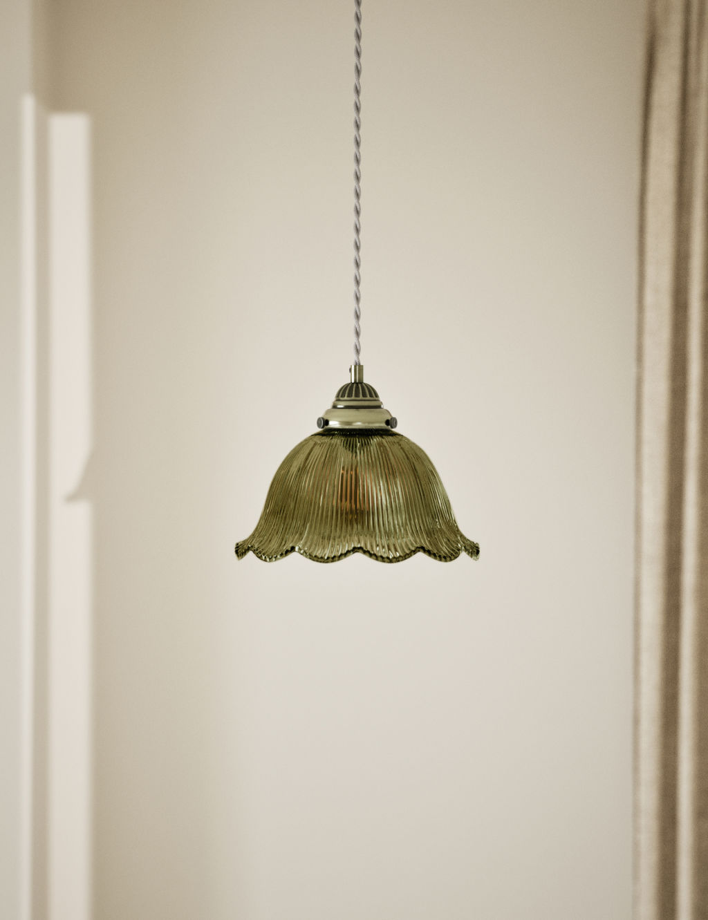 M&S Josephine Pendant Light - 1SIZE - Pea Green, Pea Green