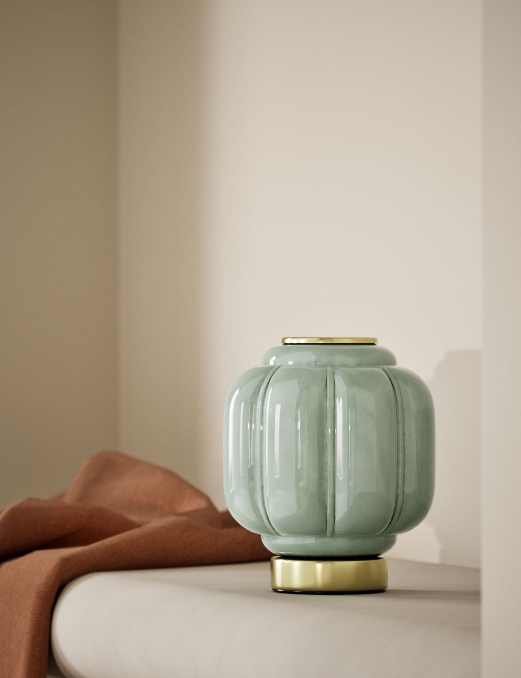 M&S Agnes Battery Operated Table Lamp - 1SIZE - Green, Green