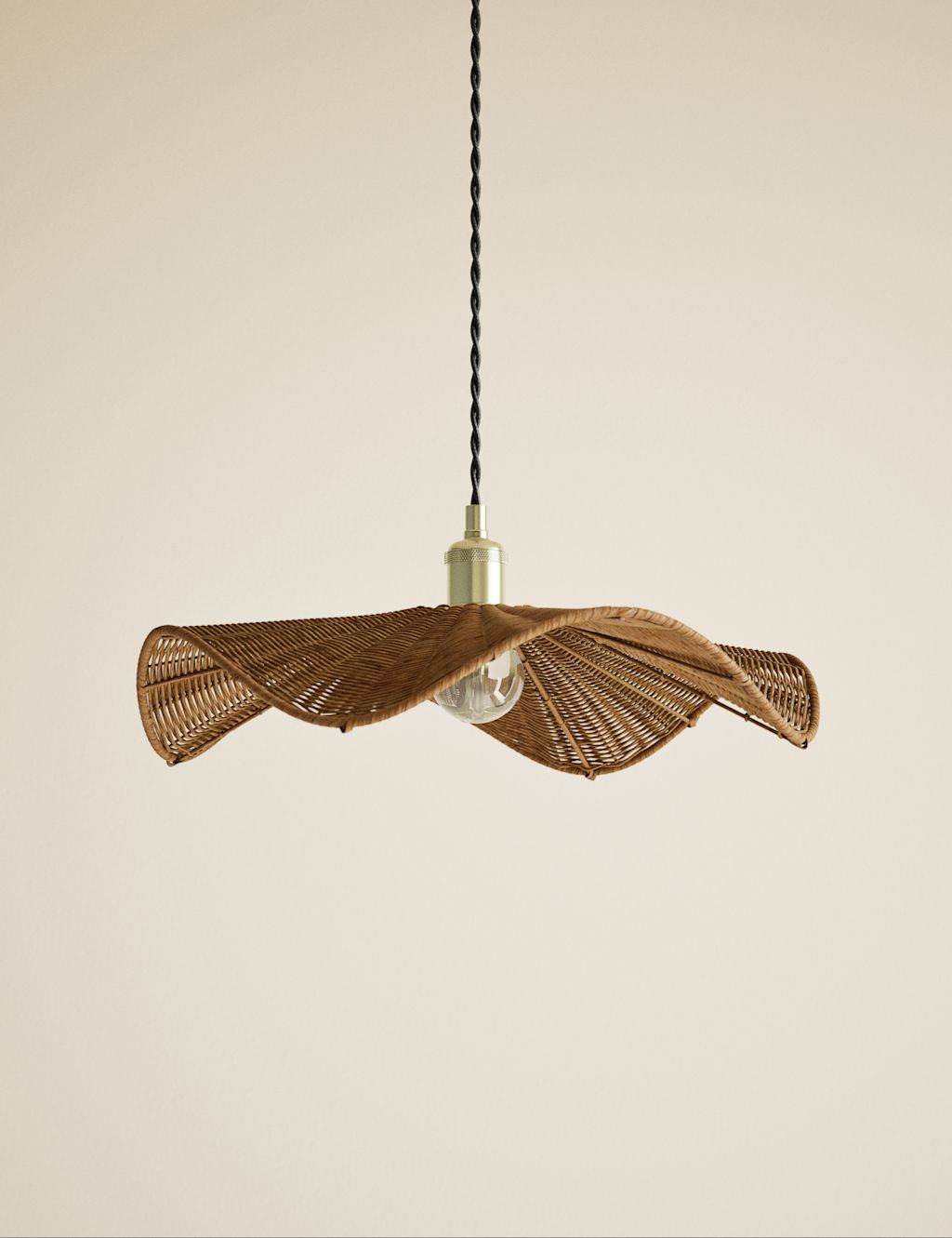 M&S Rocco Rattan Easy Fit Ceiling Lamp Shade - Natural, Natural