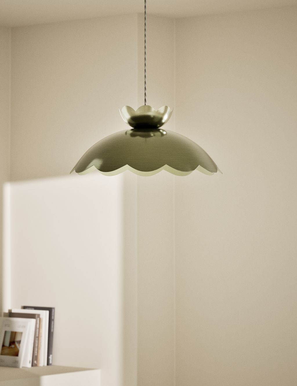 M&S Scallop Edge Easy Fit Ceiling Lamp Shade - 1SIZE - Antique Brass, Antique Brass