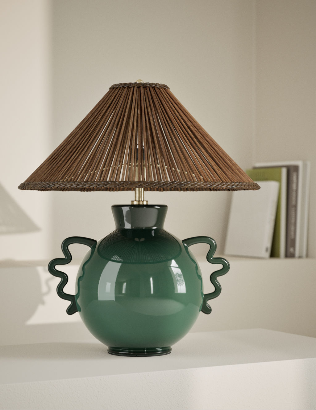 M&S Remi Table Lamp - 1SIZE - Green, Green