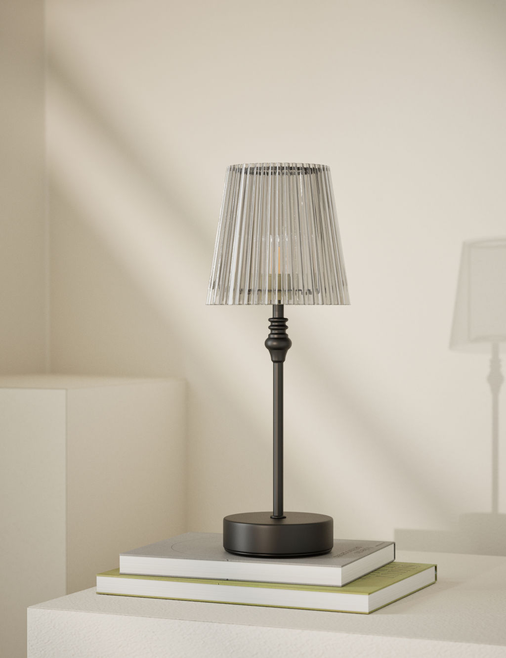 M&S Metal Rechargeable Table Lamp - 1SIZE - Black, Black