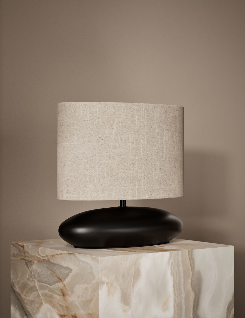 M&S X Kelly Hoppen Pebble Table Lamp - 1SIZE - Black, Black