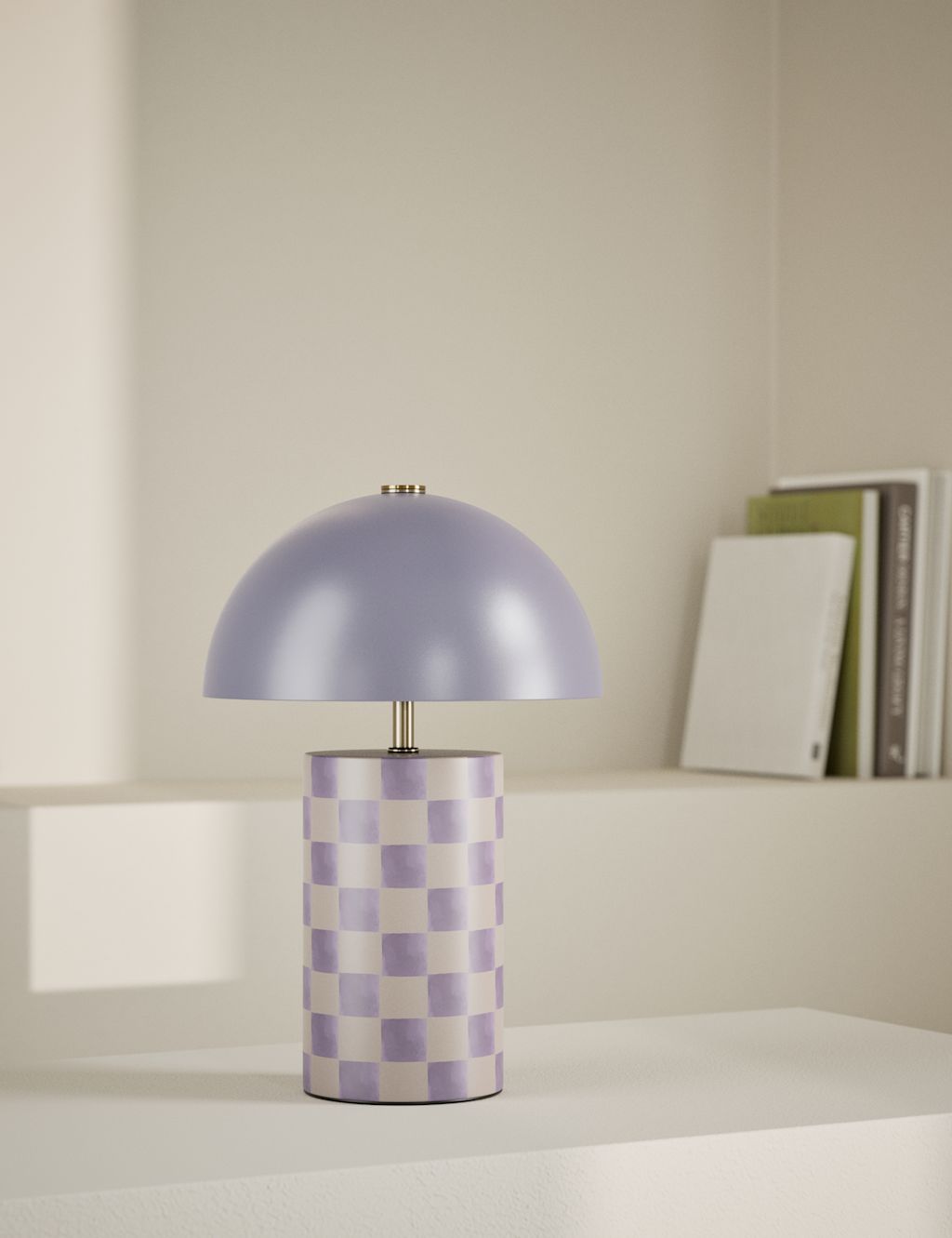 M&S Colby Printed Rechargeable Table Lamp - 1SIZE - Lilac Shell, Lilac Shell