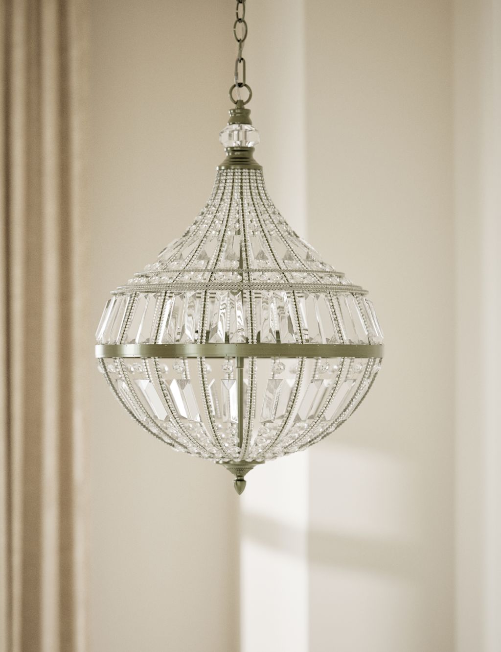 M&S X National Gallery Beaded Chandelier - 1SIZE - Antique Brass, Antique Brass