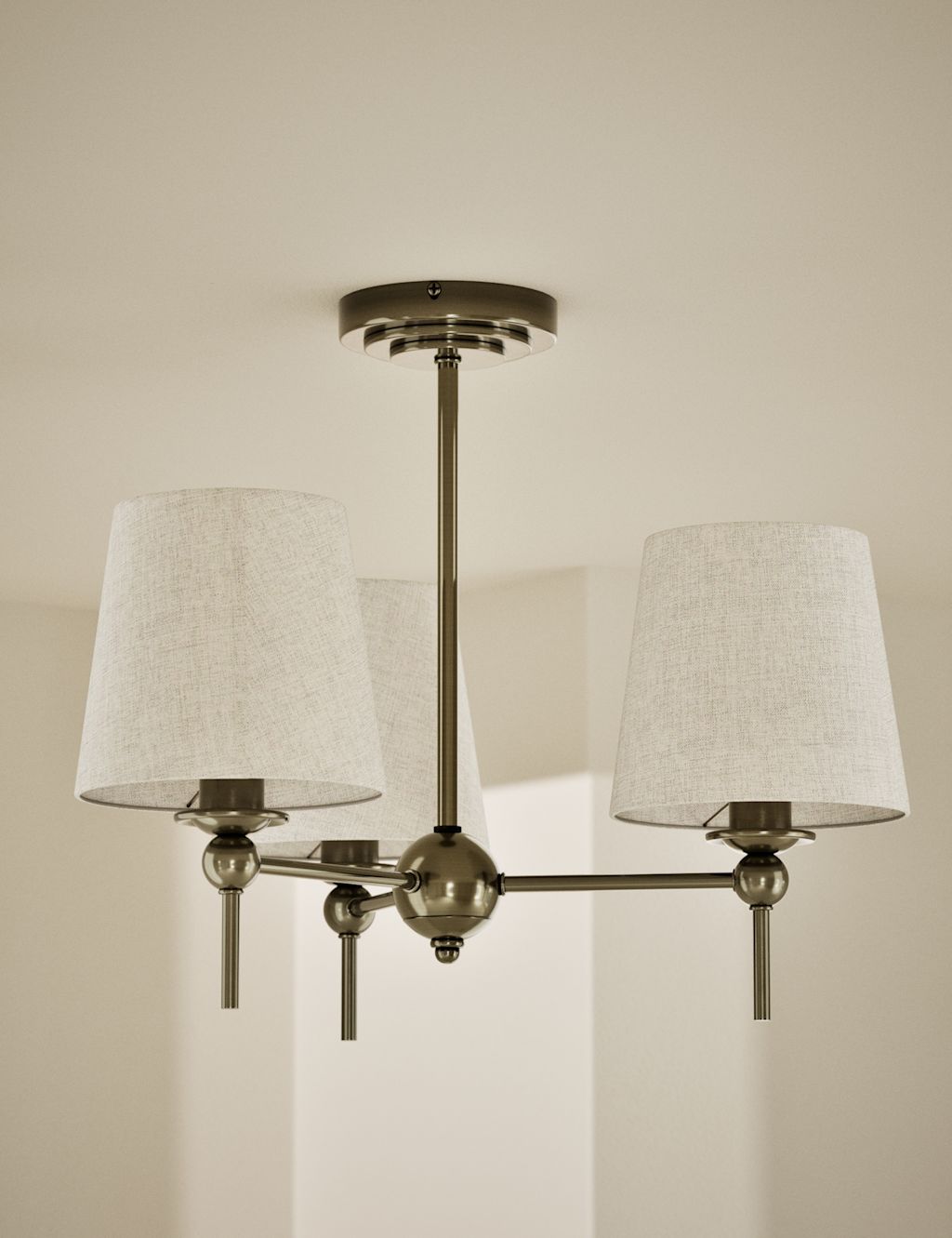 M&S Blair Flush Ceiling Light - 1SIZE - Antique Brass, Antique Brass