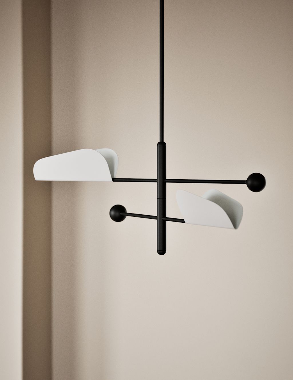 M&S X Kelly Hoppen Up-Fold Pendant Light - 1SIZE - White, White