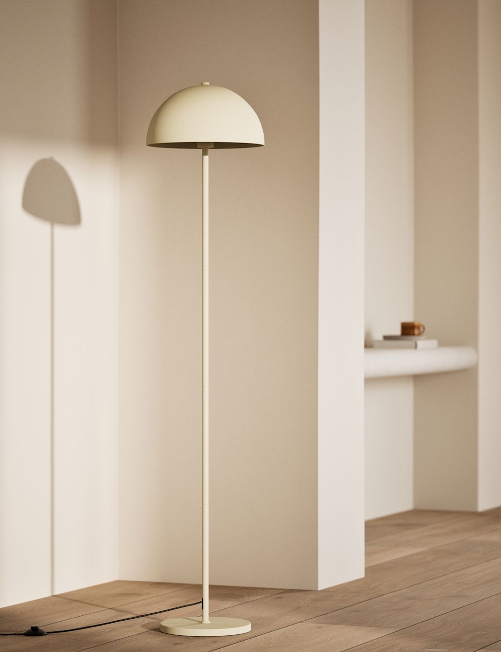M&S Dome Floor Lamp - 1SIZE - Cream, Cream