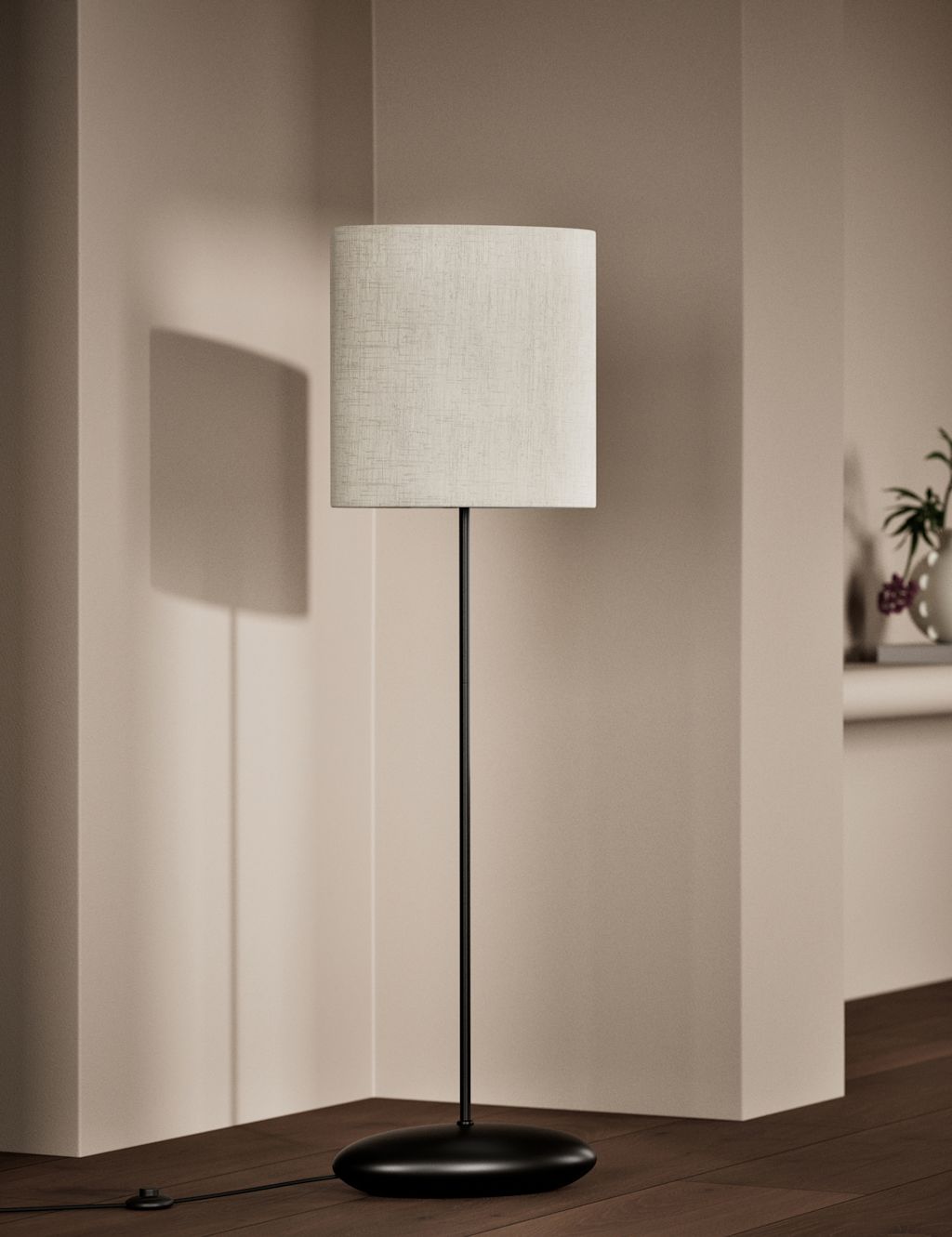 M&S X Kelly Hoppen Pebble Floor Lamp - 1SIZE - Black, Black