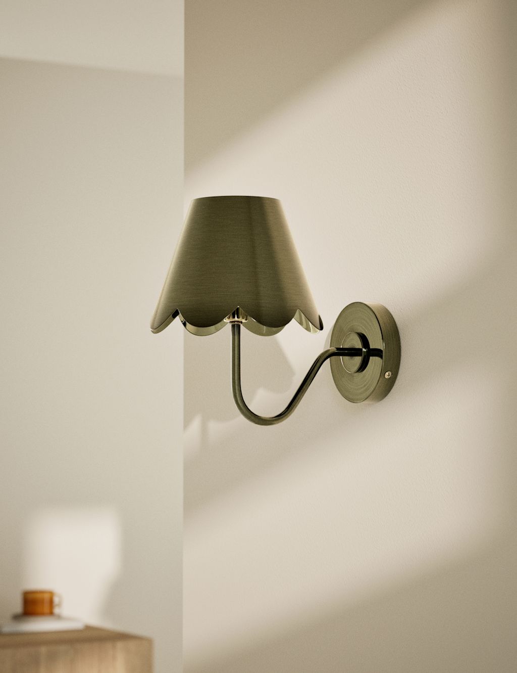 M&S Metal Scallop Wall Light - 1SIZE - Antique Brass, Antique Brass