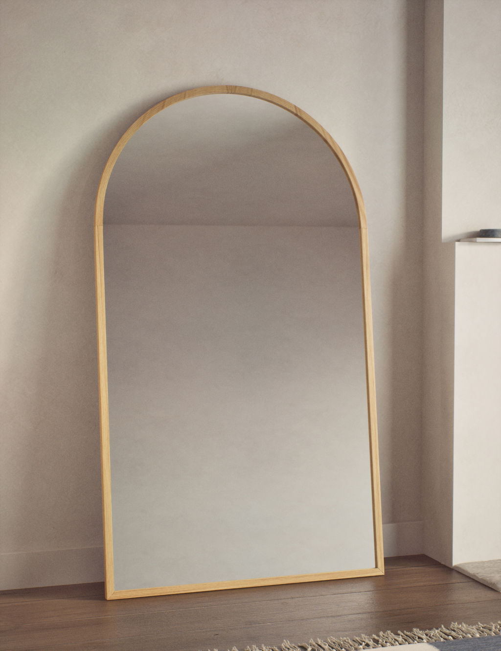 M&S Wooden Arch Free Standing Mirror - Natural, Natural