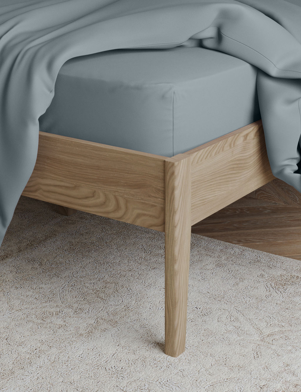 M&S Egyptian Cotton 230 Thread Count Deep Fitted Sheet - 5FT - Light Wedgewood, Light Wedgewood