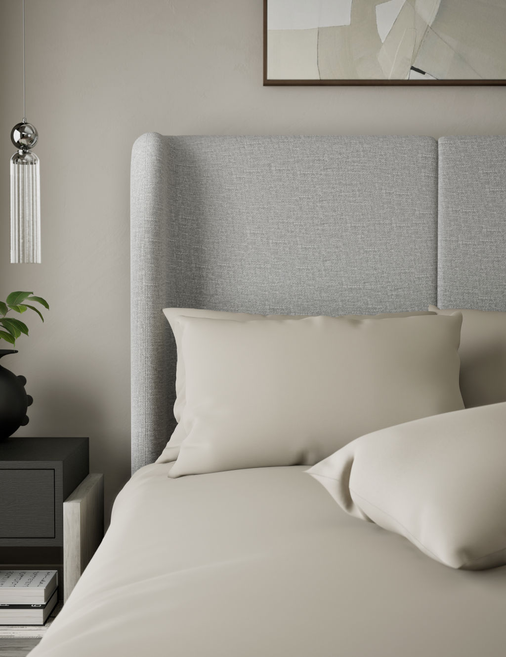 M&S X Kelly Hoppen 2 Pack 500 Thread Count Cotton Sateen Pillowcases - Taupe, Taupe