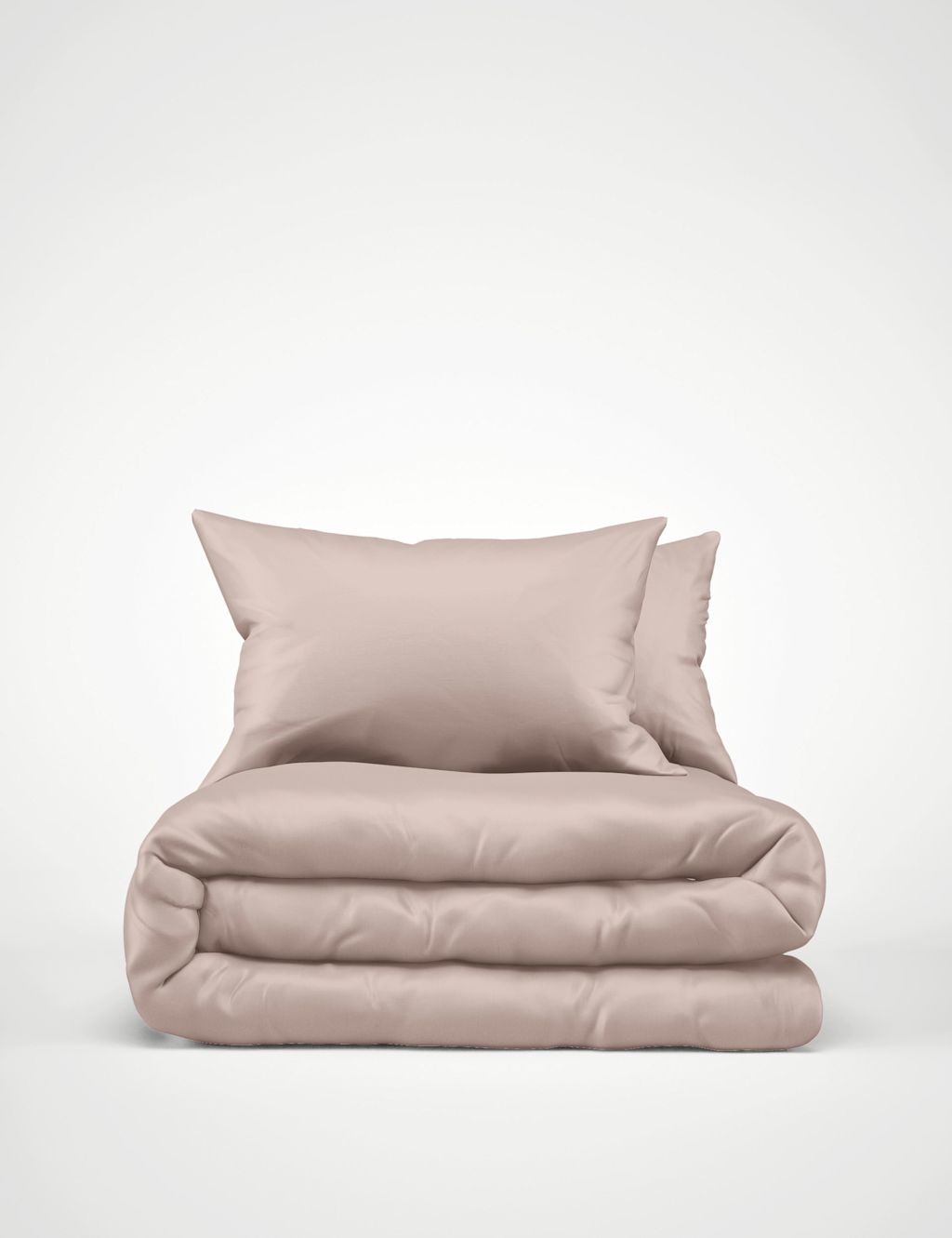 M&S Egyptian Cotton 400 Thread Count Silky Bedding Set - Super King Size (6 ft) - Blush Pink, Blush Pink