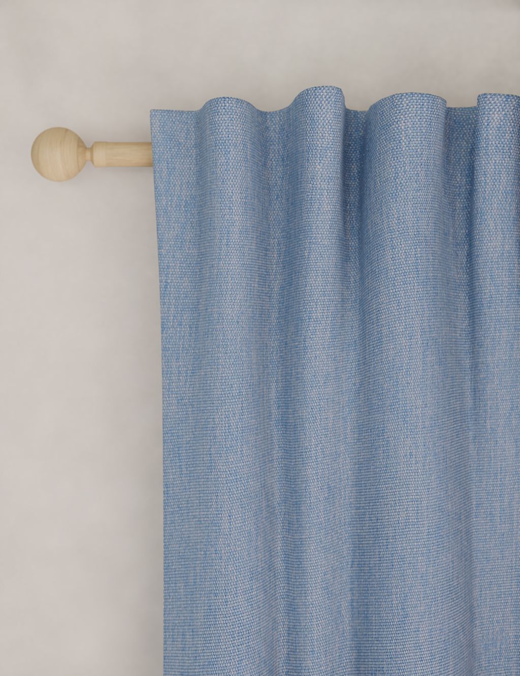 M&S Brushed Multiway Blackout Curtains - W117cm, Drop 137cm - Mid Blue, Mid Blue