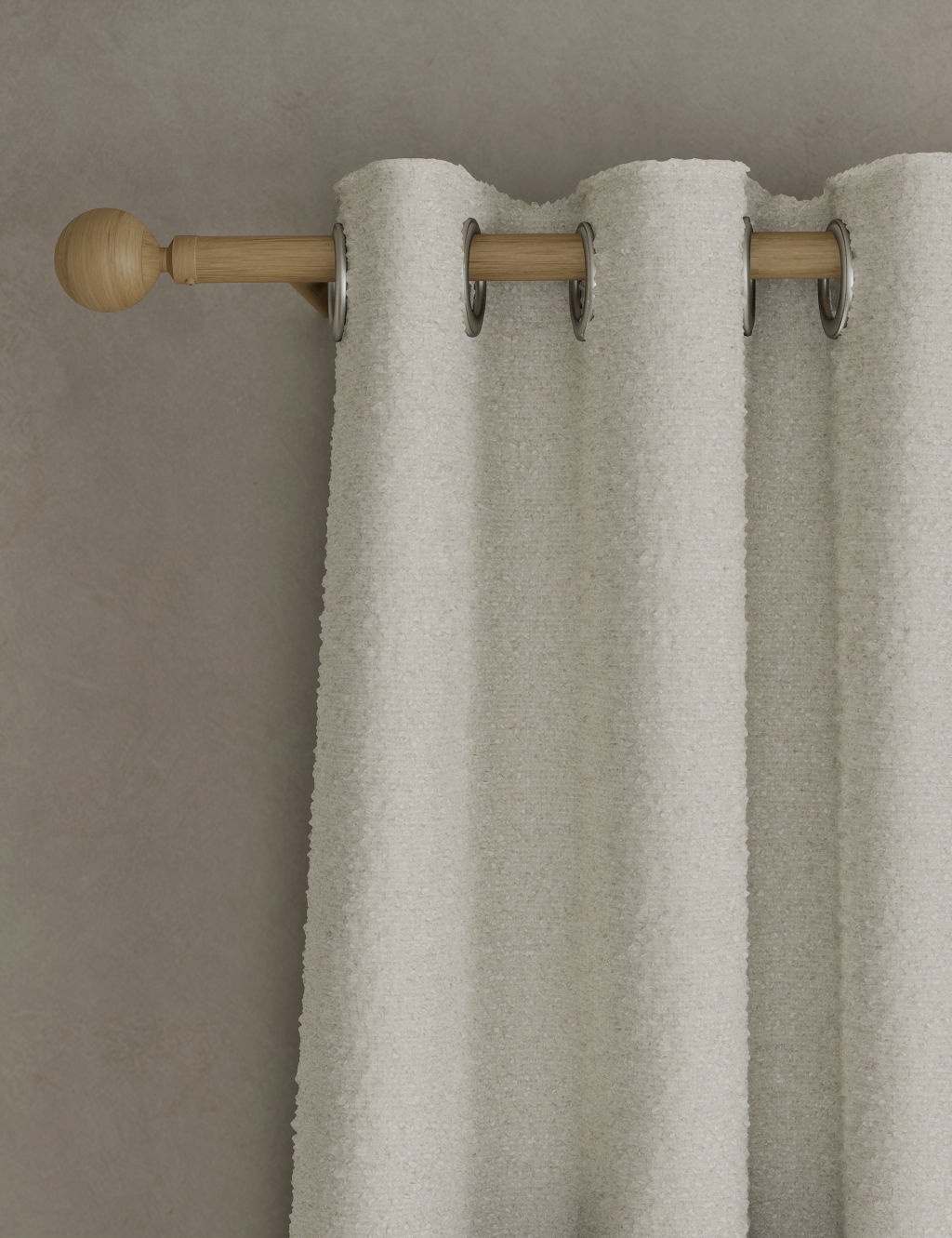 M&S Boucl&eacute; Eyelet Curtains - W117cm, Drop 137cm - Ecru, Ecru