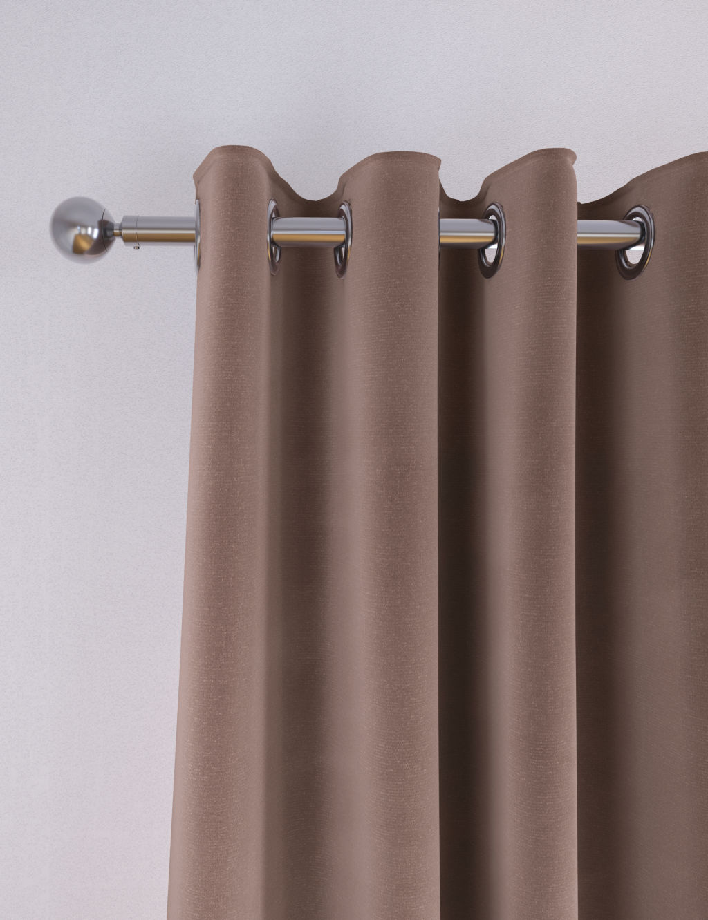 M&S Velvet Eyelet Curtains - W168cm, Drop 137cm - Soft Pink, Soft Pink
