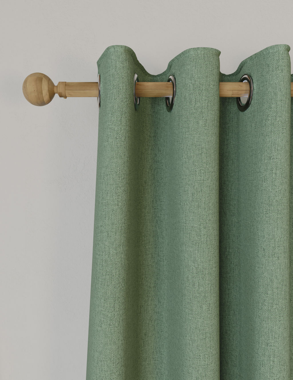 M&S Brushed Eyelet Blackout Thermal Curtains - EW90 - Sage, Sage