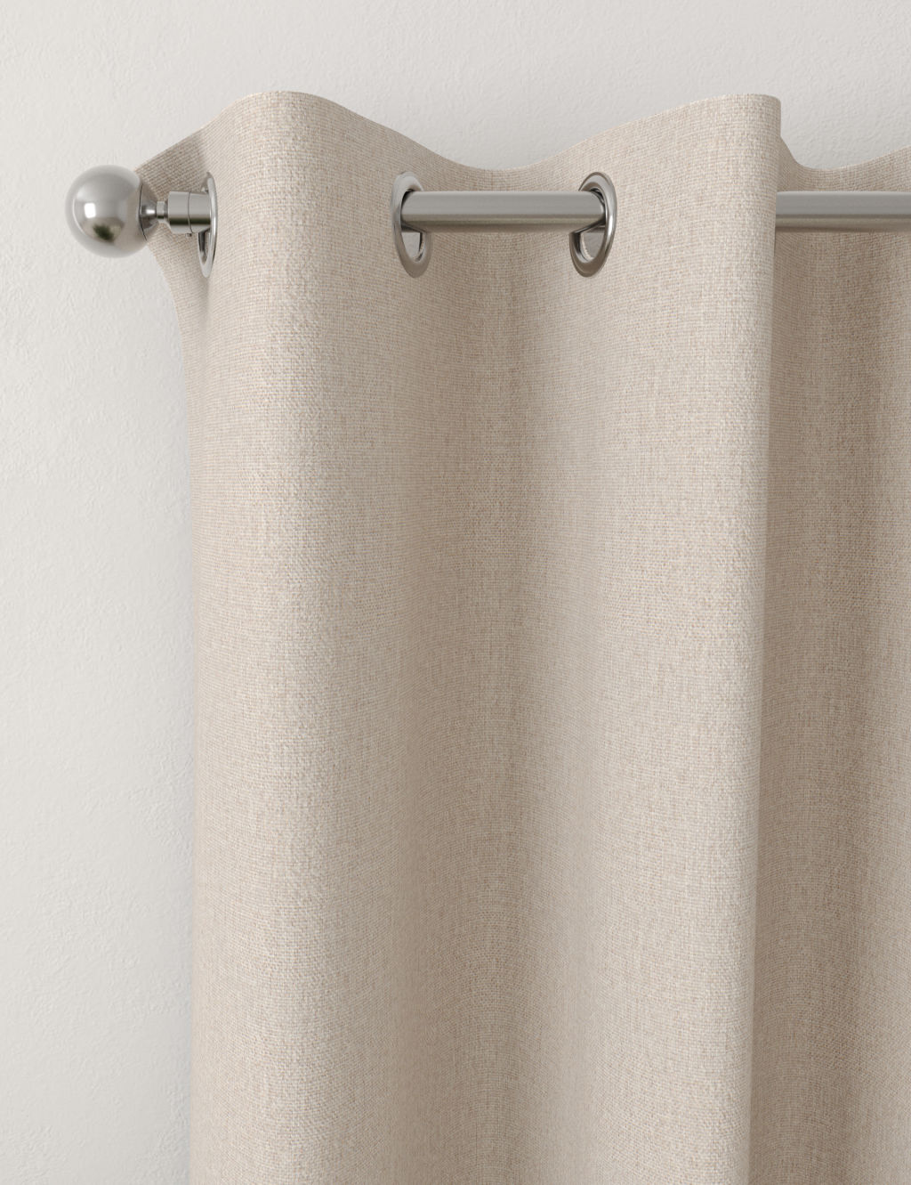 M&S Brushed Eyelet Blackout Thermal Curtains - W117cm, Drop 183cm - Champagne, Champagne