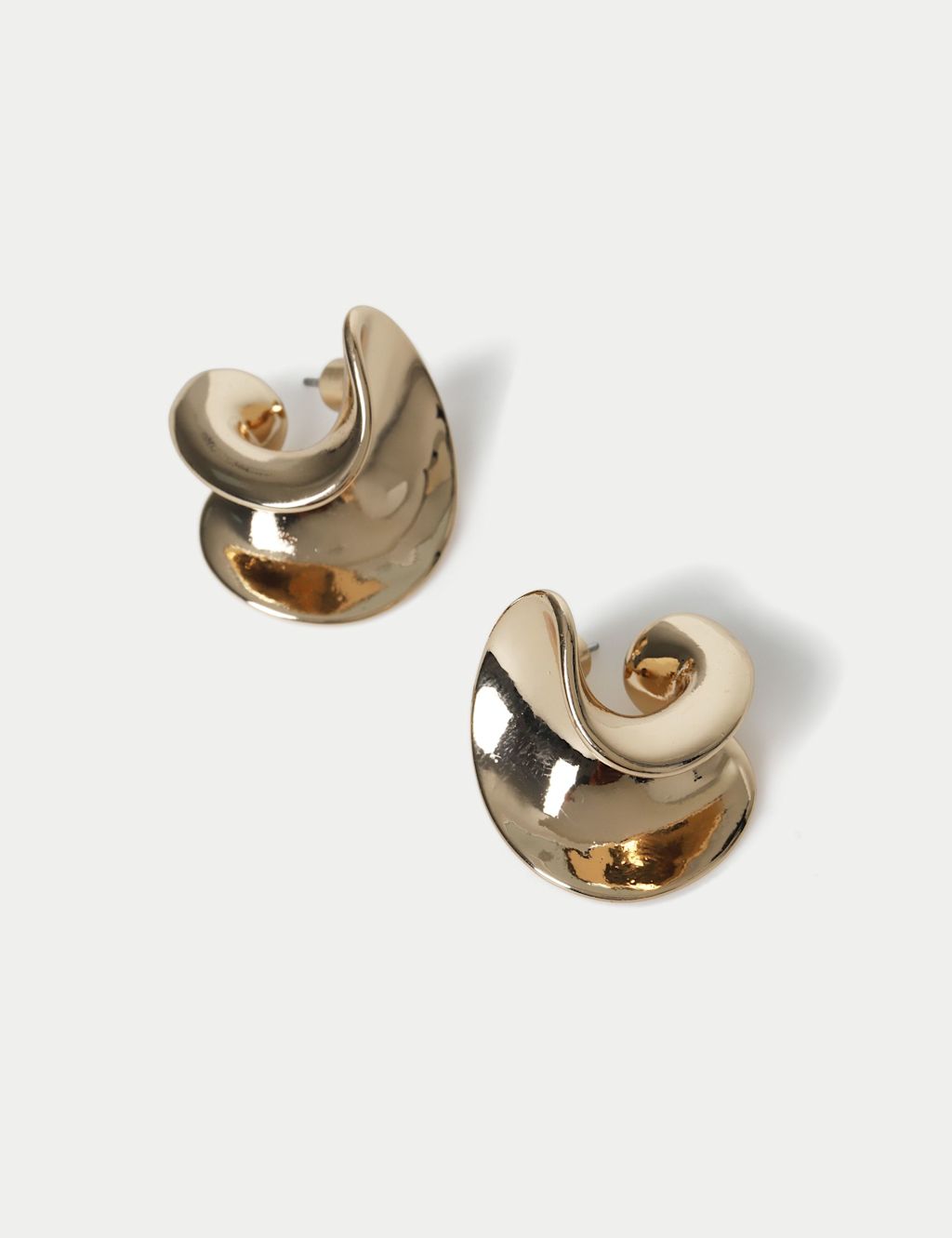 M&S Swirl Stud Earrings - Gold, Gold
