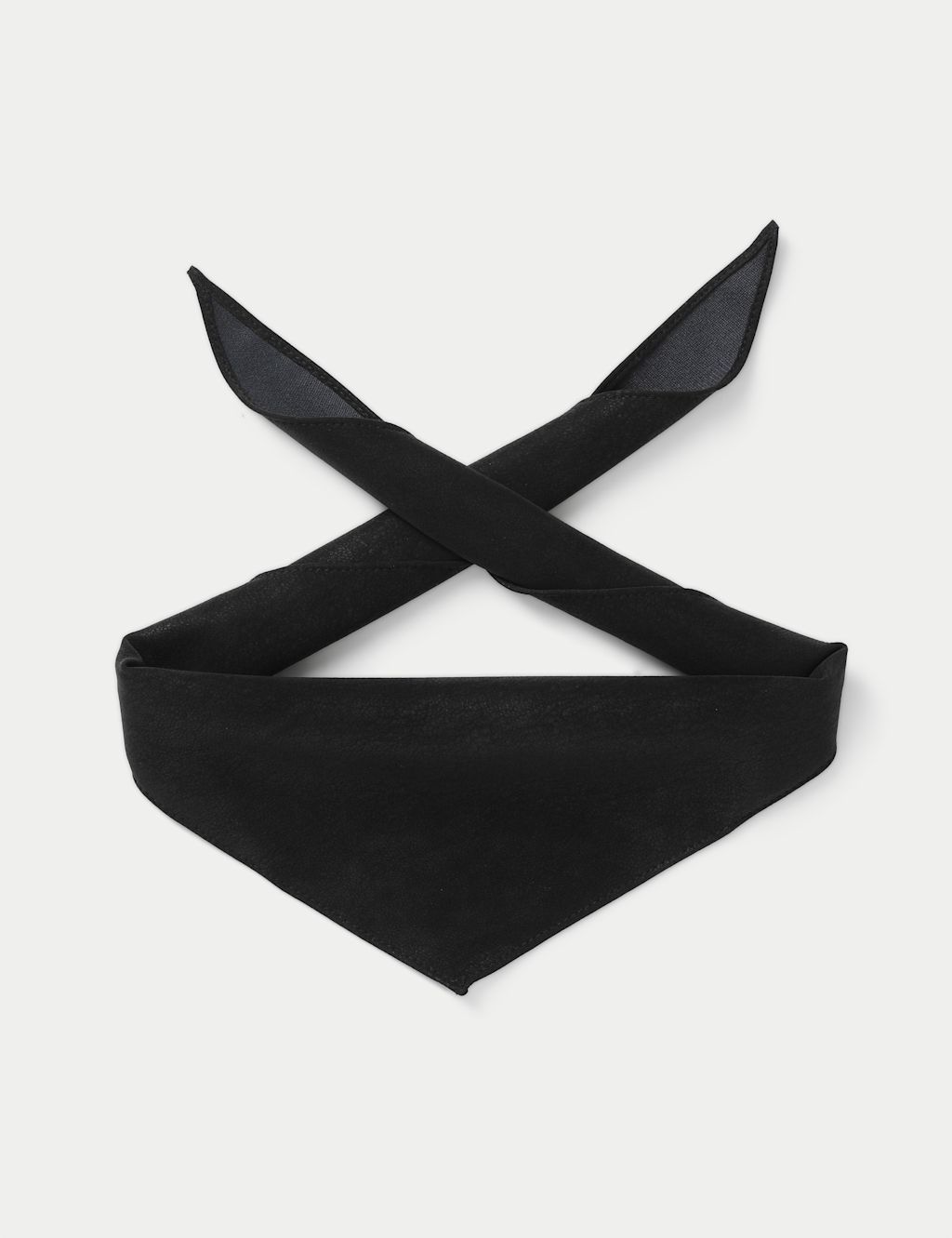 M&S Smooth Faux Leather Bandana - Small-Medium - Black, Black