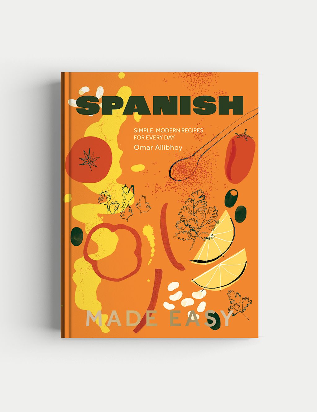 Quadrille Spanish Made Easy Cookbook - Orange, Orange
