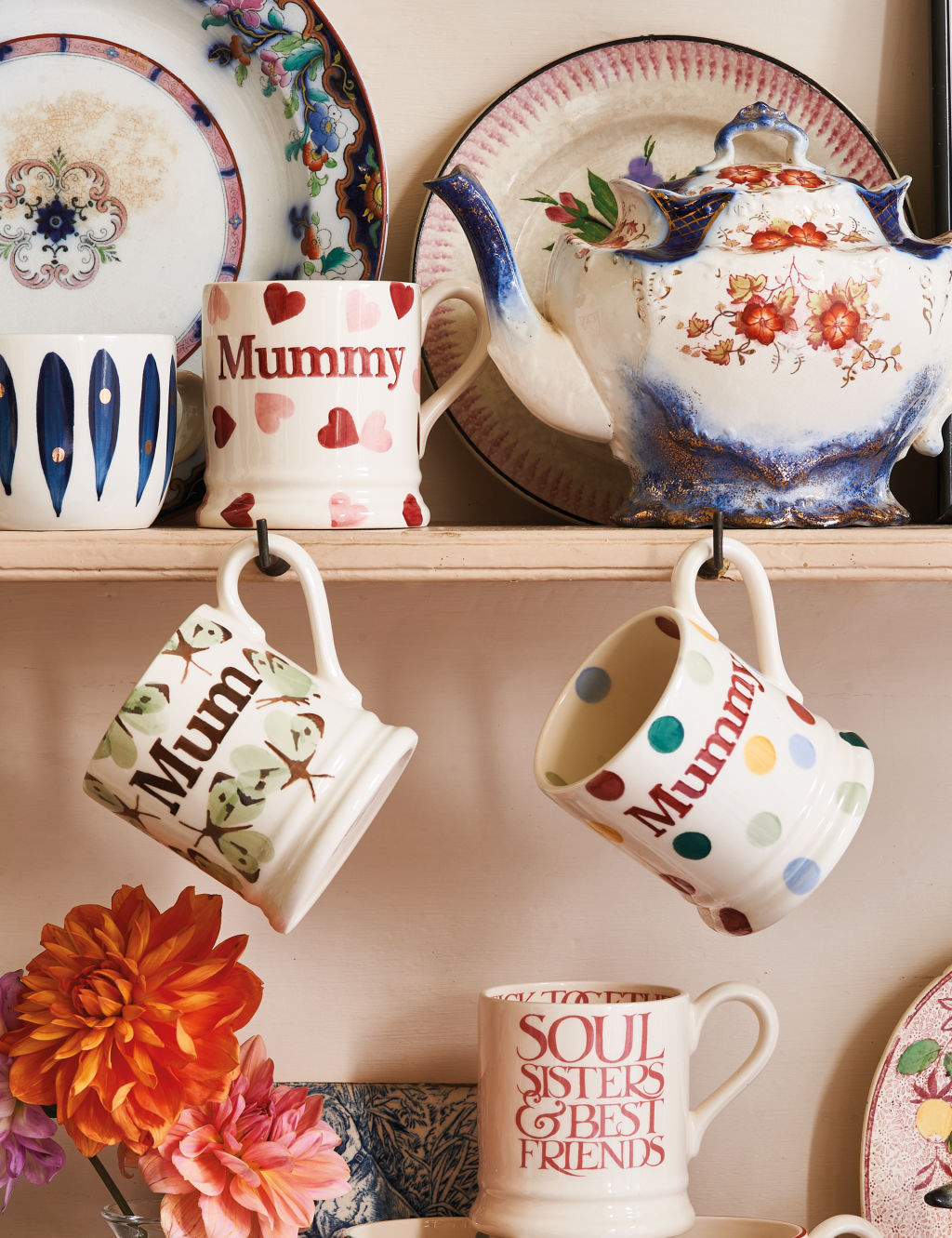 Emma Bridgewater Pink Hearts Mummy Mug - 1SIZE - Pink Mix, Pink Mix