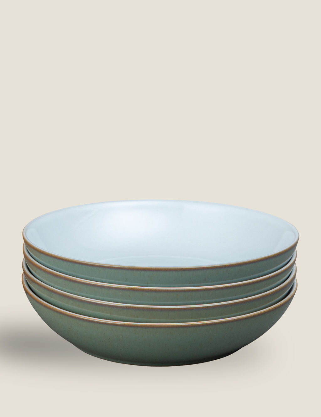 Denby Set of 4 Regency Green Pasta Bowls - 1SIZE - Green Mix, Green Mix