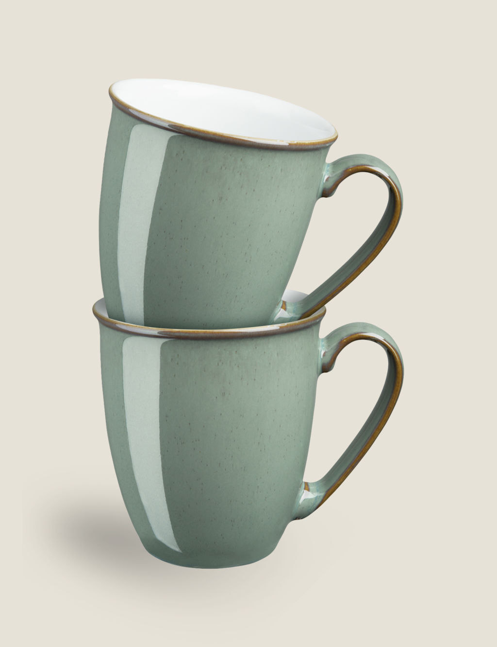 Denby Set of 2 Regency Green Mugs - 1SIZE - Green Mix, Green Mix