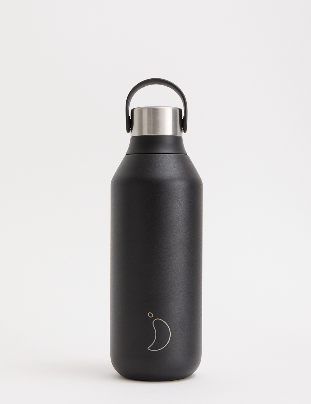 Chilly's Series 2 Stainless Steel Water Bottle 500ml - Black, Black