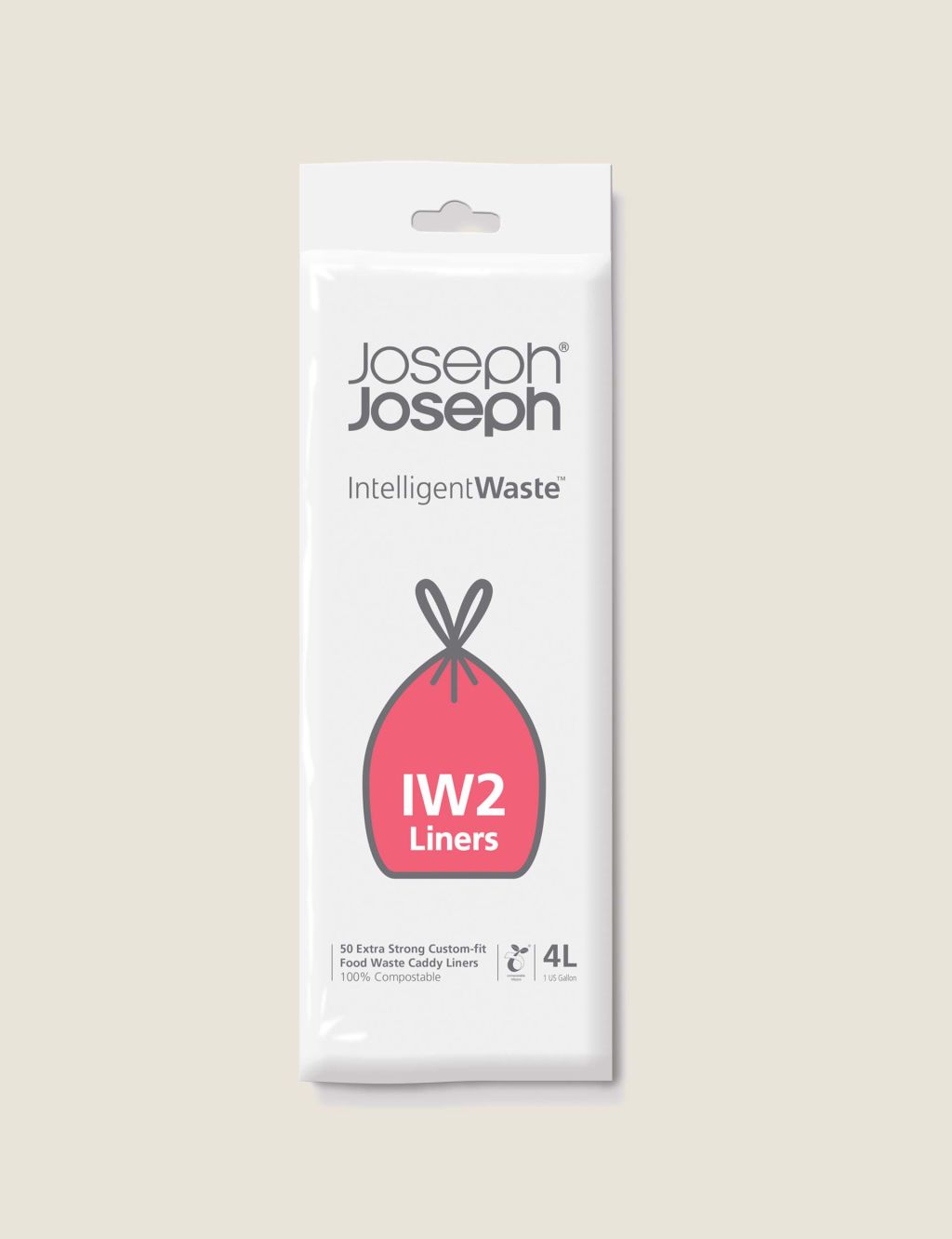 joseph joseph 50pk intelligent waste caddy liners - 1size - white, white