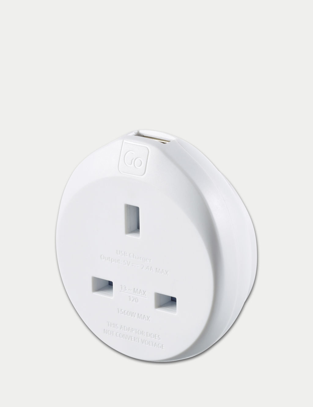 Go Travel UK-USA Travel Adaptor with USB - 1SIZE - White, White