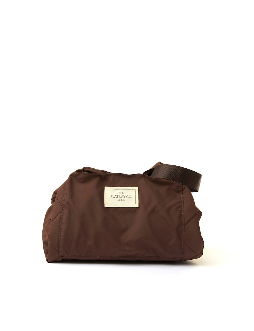 The Flat Lay Co. Drawstring Flat Lay Makeup Bag - Espresso