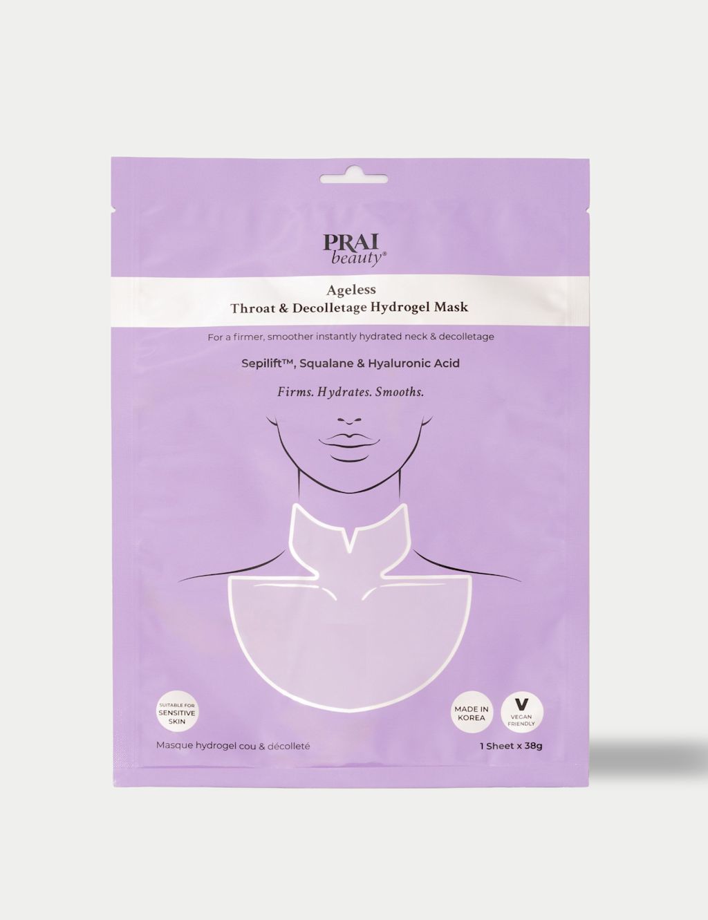 PRAI Ageless Throat & Decolletage Hydrogel Mask (Single)