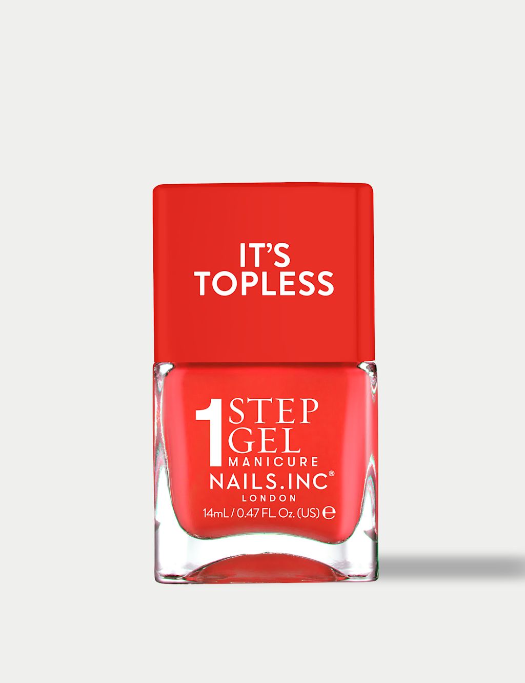 Nails Inc. It's Topless 1-Step Gel Nail Polish 14ml - Medium Red, Medium Red